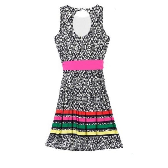 Colorblock Stripe Sleeveless Fit & Flare Dress - Picture 2 of 2